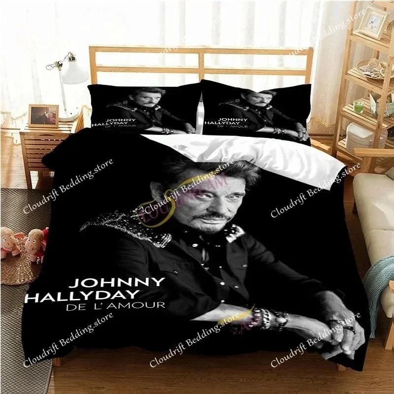 Франция Рок-певец J-Johnny H-Hallyday Комплект постельного белья Односпальный Полуторный Полный Евро-размер Кинг-сайз Комплект постельного белья для спальни взрослых и детей Пододеяльники0