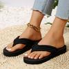 Fashion 2024 New Summer Casual Women's Flip Flop Fashion Outdoor Non-Slip Beach Shoes Comfortable Soft Sole Simple Style Flat Shoes