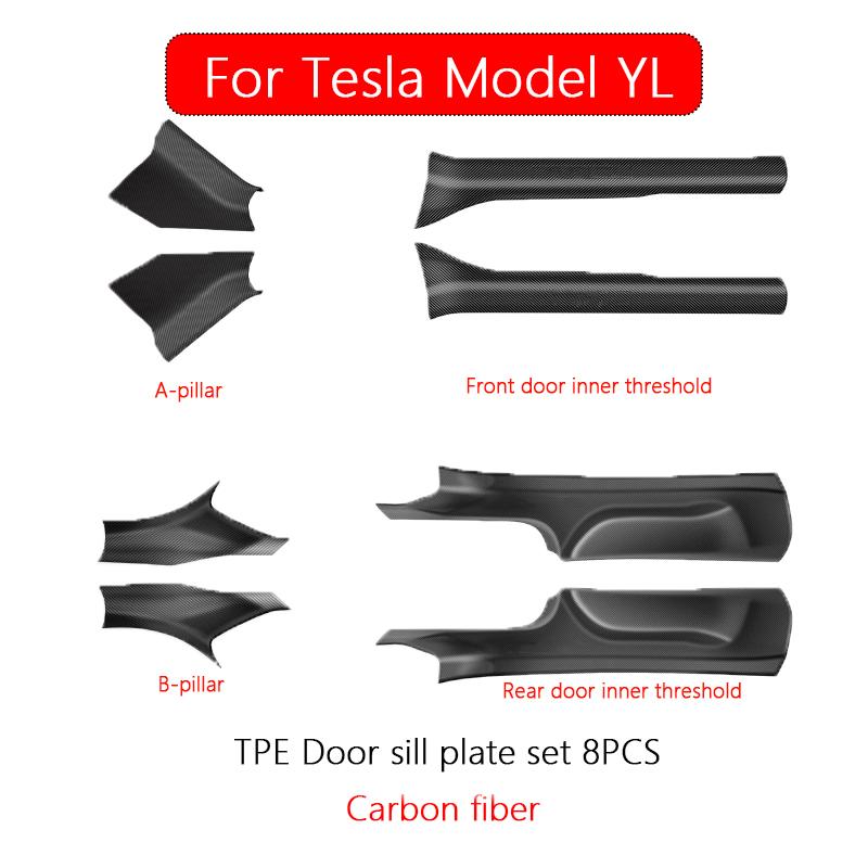 Для Tesla Model YL 2026 TPE Передние Задние Накладки на Порог Двери Водонепроницаемая Панель Защиты от Загрязнений и Ударов Аксессуары для Интерьера