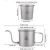 Portable Camping Coffee Pot 400ml with Detachable Spout Ti Metal Coffee Kettle Foldable Handle for