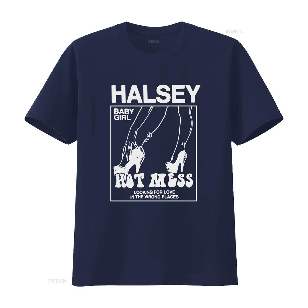 Halsey Hot Mess T Shirt Sizes met 183 vintage Washed homme Soft Comfortable Top For Everyday Wear graphic fashion streetwear