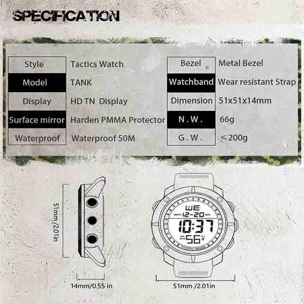 NORTH EDGE Мужские цифровые военные спортивные часы мужские 50 м водонепроницаемые