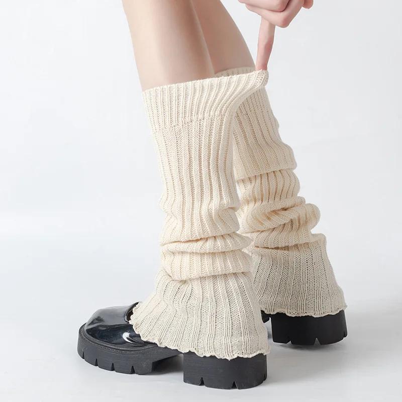 Spring Lolita Leg Warmers Socks Female Knitted Warm Foot Cover Women Warmer Lady Autumn Crochet Heap Heap Socks Boot Cuffs