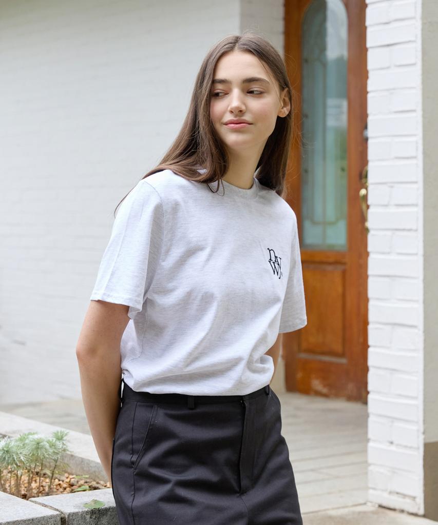 Nyuyogwogseu Классическая футболка Regular Fit_ Белый меланж