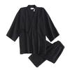 L [Lasher] Men's Pajamas, Plain, 100% Cotton, Set, Loungewear, Tops, Bottoms, Nightwear, Breathable, Spring, Summer, Autumn, Jinbei, Casual, Haori,