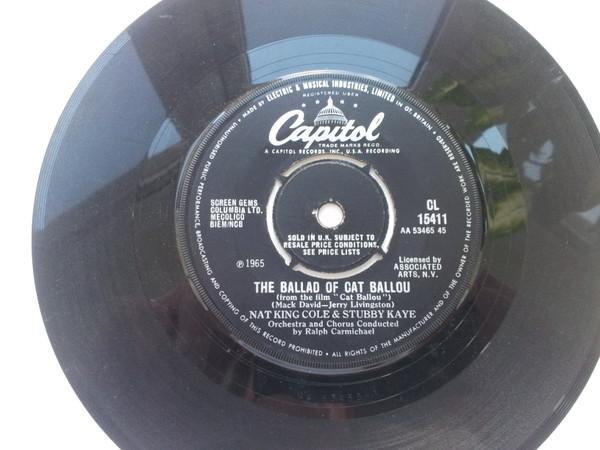 7inch Record NAT KING COLE - The Ballad Of Cat Ballou CL15411 Capitol Records 1965 UK Pop Used