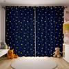 Шторы с принтом звезд, луны и облаков для детской комнаты, украшения, полиэфирное волокно, легко стирать и ухаживать
