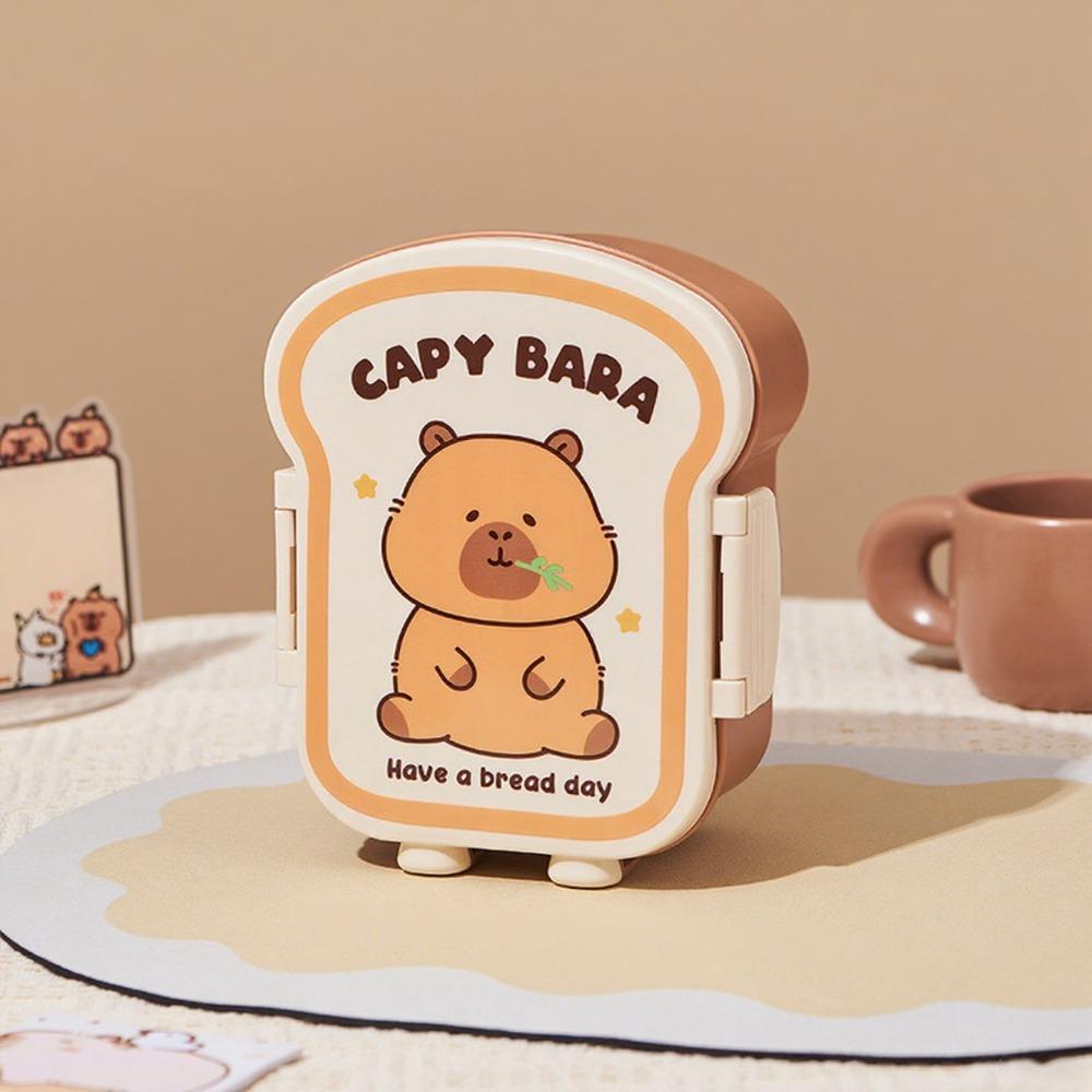 Capybara Meal Boxes Grid Crisper Cute Lunch Box for Outdoor Picnic School