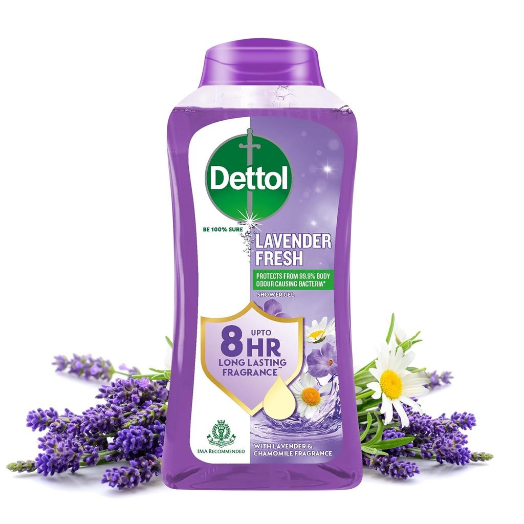 Dettol Гель для душа для женщин и мужчин, Лаванда Фреш - 250 мл | | 8-часовой стойкий аромат