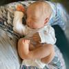 19 Inch Cute Sleeping Levi Reborn Baby Dolls Lifelike Cuddly Cloth Body Rebirth Doll Handmade Painted Hair Baby Doll Toys for Kids Xmas Birthday Gifts