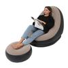 Inflatable Chair Foldable Flocking PVC Comfortable with Foot Stool Blow Up Lounge Chair for Outdoor