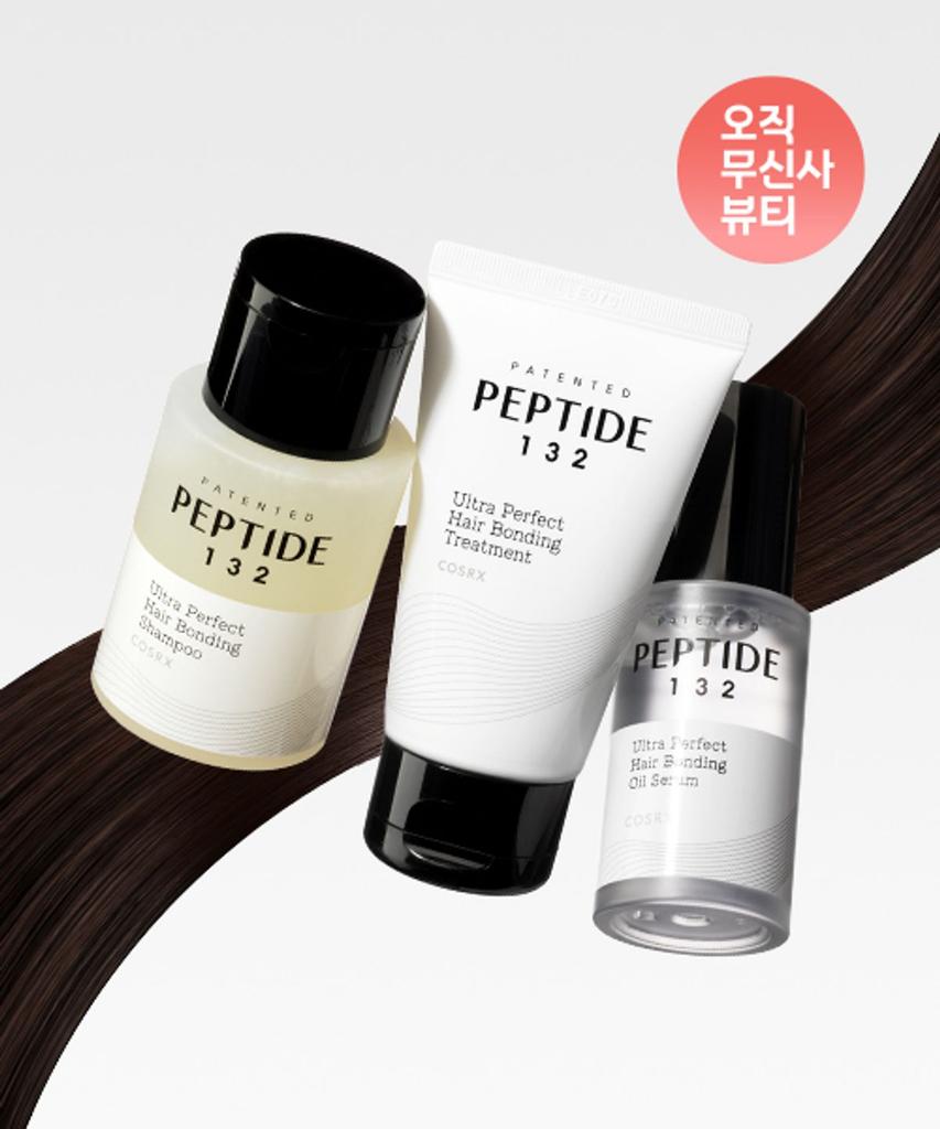 Мини-набор для скрепления волос Peptide-132 (Масляная сыворотка/Шампунь/Уход)