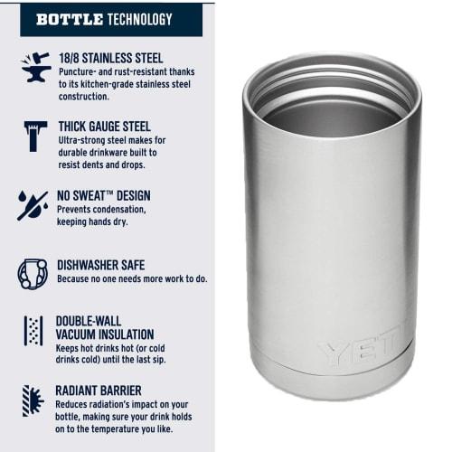 YETI Rambler 12oz Stainless Steel Vacuum Insulated Bottle with Hot Shot Cap, Nordic Blue