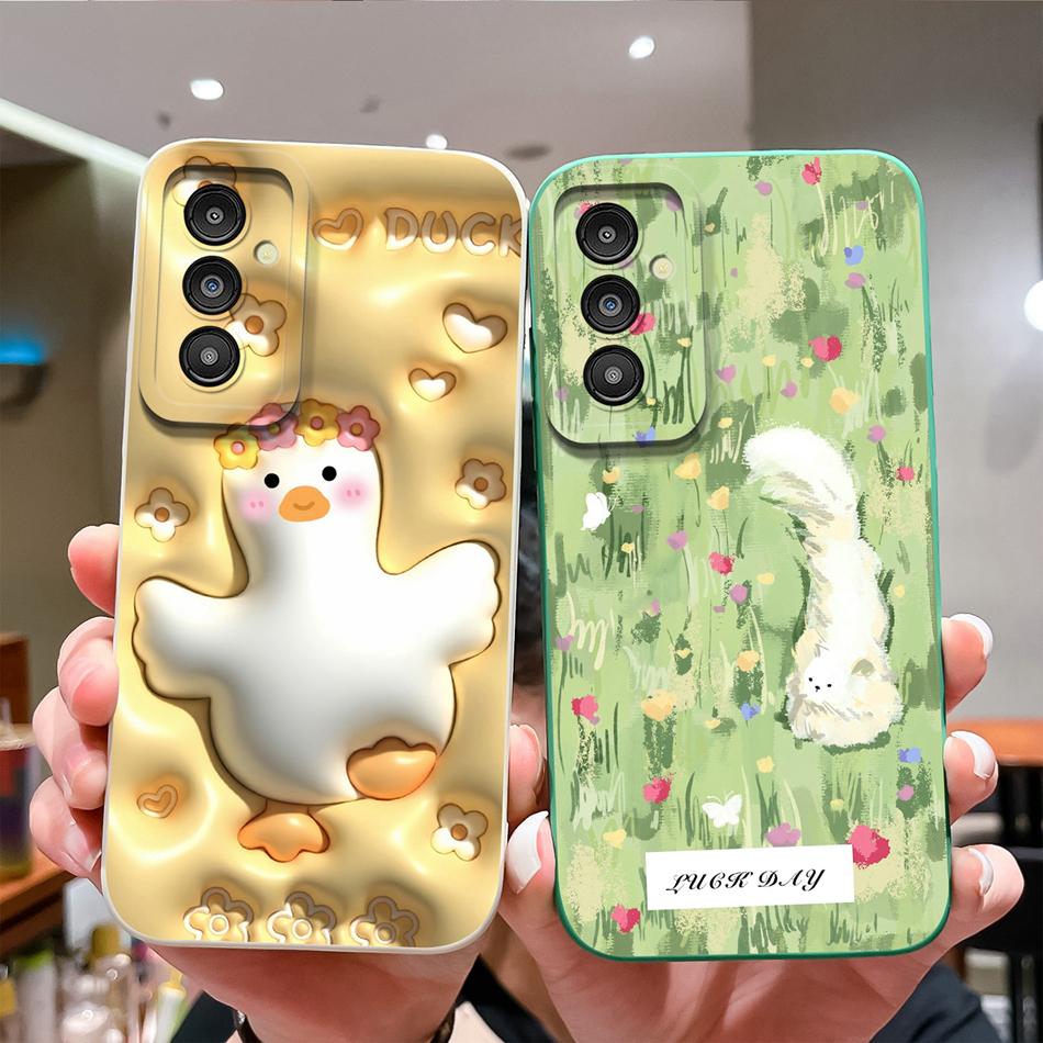 Чехол для телефона Samsung A15 A14 Стиль гавайского отпуска Задняя крышка Жидкий силикон Защита камеры Для Samsung A 15 Carcasa Capa