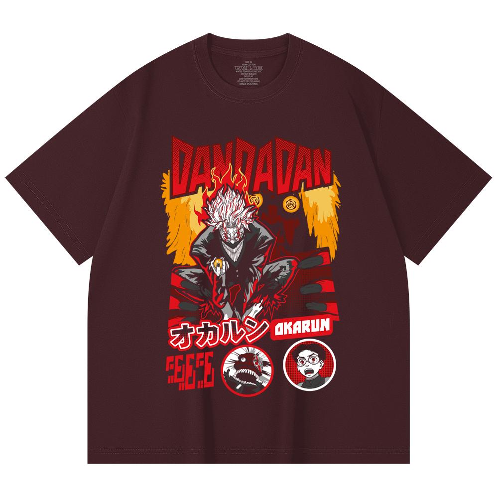 230 Gsm 100% Cotton Dandadan V26 Okarun Turbo Print Unisex Heavy Cotton T Shirt