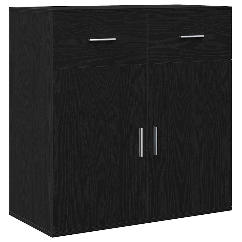 Sideboard Black Oak Effect 78 x 38 x 80 cm Engineered Wood