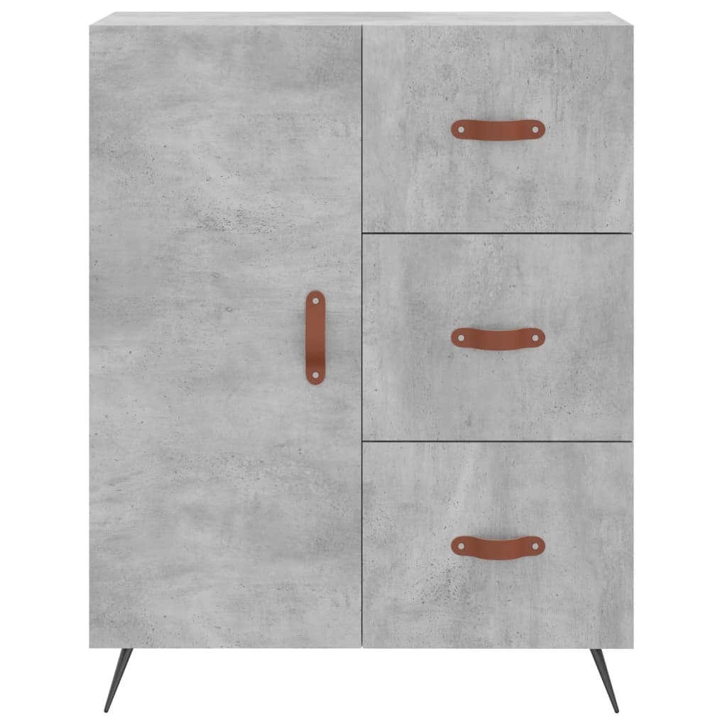 Highboard Concrete Grey 69.5 x 34 x 180 cm Engineered Wood