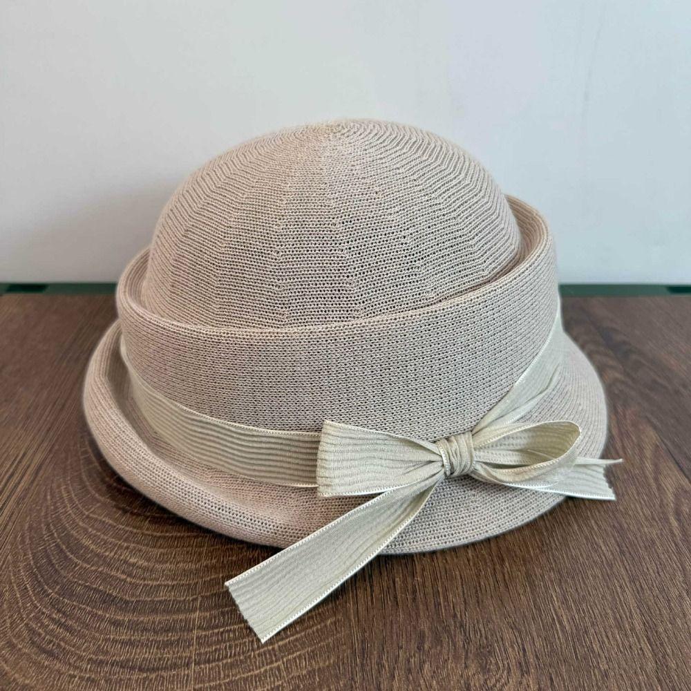 Weave Hepburn Style Formal Hat Knitted Women Bucket Hat Fashion Fisherman Hat Spring Summer