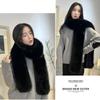 Solid Color Plush Neck Warmer Long Fluffy Long Scarf Luxury Imitation Mink Fur Scarf  Winter