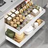 Pull-Out Cabinet Storage Basket, Adjustable Width,Punch-Free Installation, Suitable for Kitchen, Pantry, Bathroom Organizer Rack