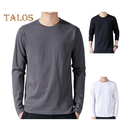 Мужская спортивная футболка свободного покроя с круглым вырезом, однотонная, с длинными рукавами, для дома, для занятий спортом, бега, баскетбола