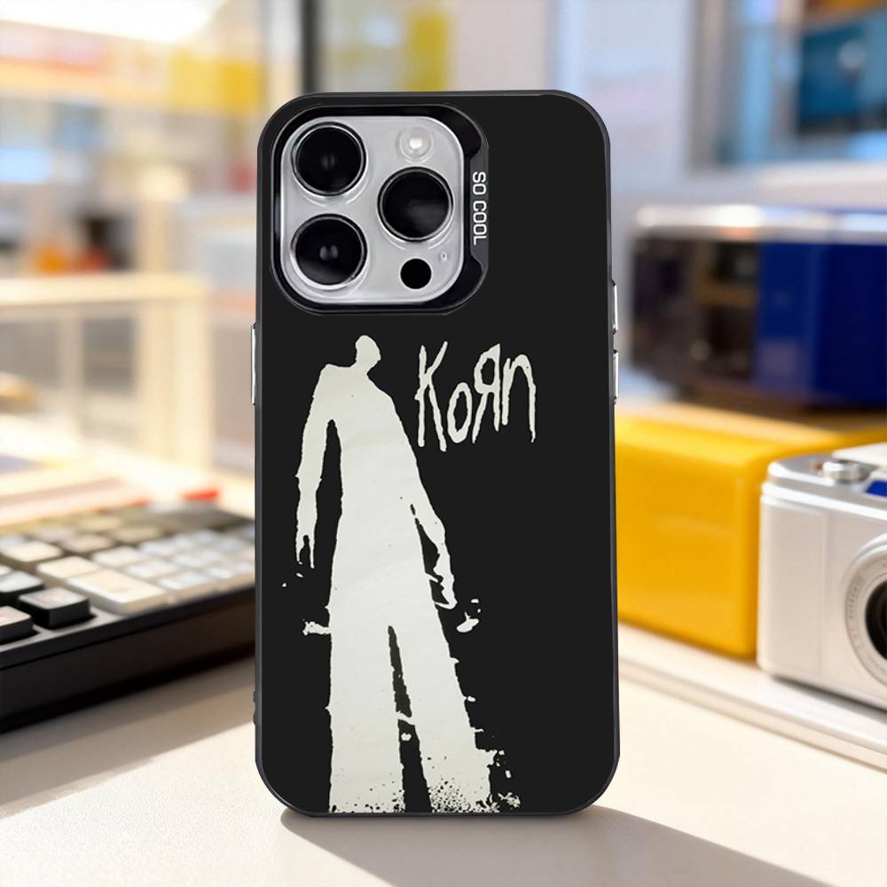 Rock K-Korn Band Cool For iPhone 11,12,13,14,15,16,17,Pro,Max,Plus,E,Air,Mini Phone Case IMD Matte Black