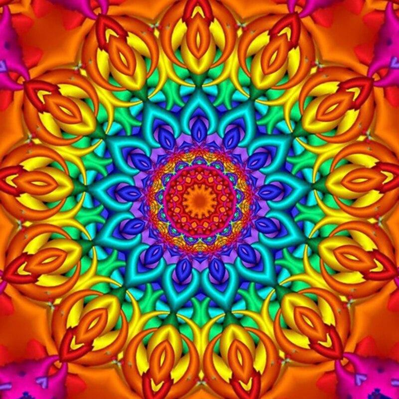 5D алмазная живопись Мандала цветы современный узор DIY полная круглая дрель вышивка крестиком Алмазная вышивка домашний декор подарок