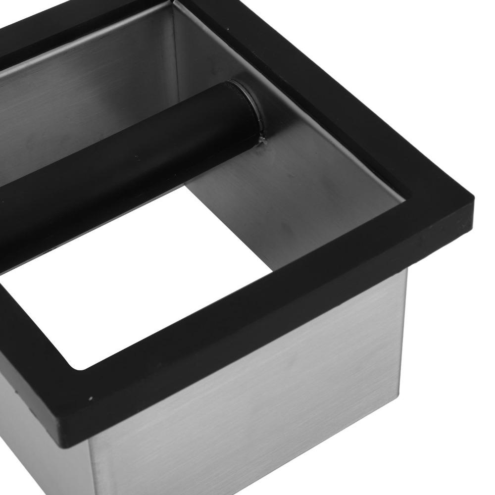 Stainless Steel Coffee Knock Box Open Bottom Countertop Knock Box Desktop Knock Box For Cafe