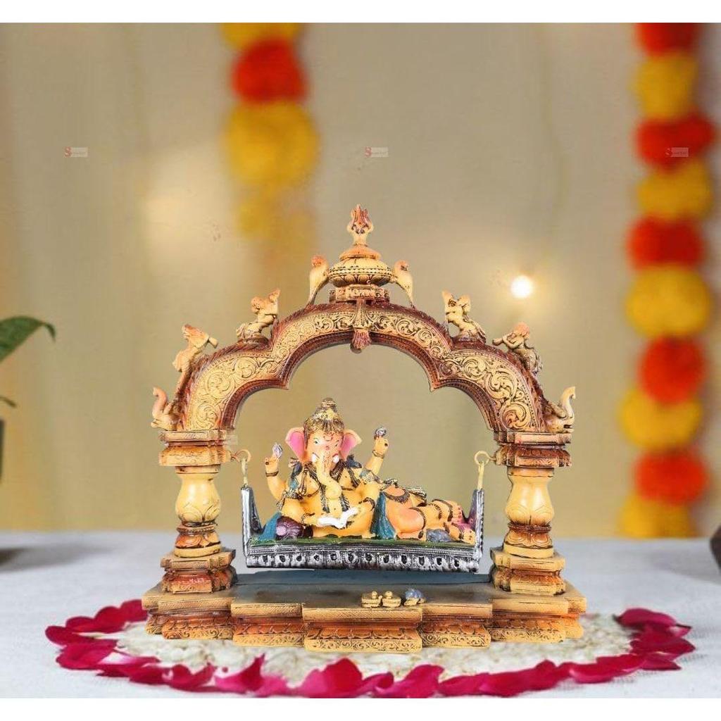 1 штука Премиальная декоративная статуэтка и идолы Господа Ганеши для дома, офиса и пуджи для фестивалей, свадеб и особых случаев