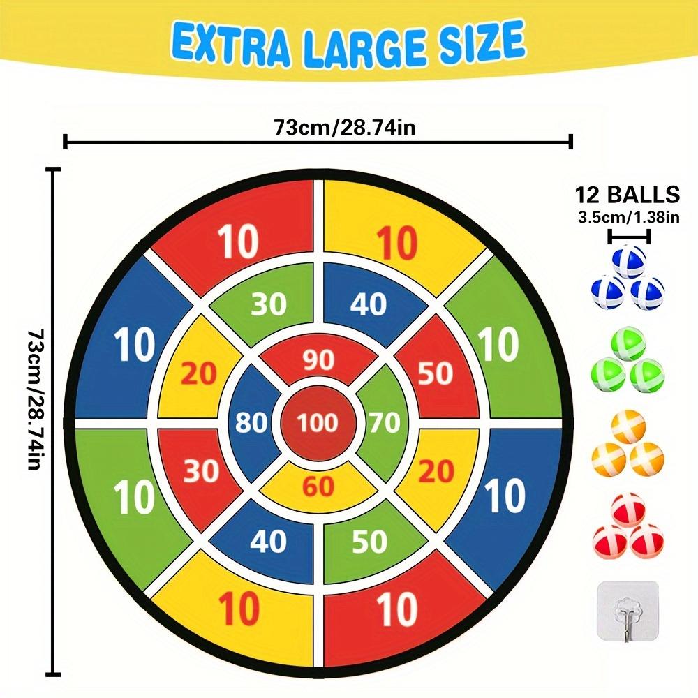 Kids Sticky Ball Target Set Indoor Outdoor Safe Dart Board Game Family Interactive Throwing Game with Balls and Hooks
