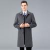Зимнее кашемировое шерстяное пальто мужское средней длины деловое двухстороннее кашемировое пальто для папы шерстяное пальто высокого класса