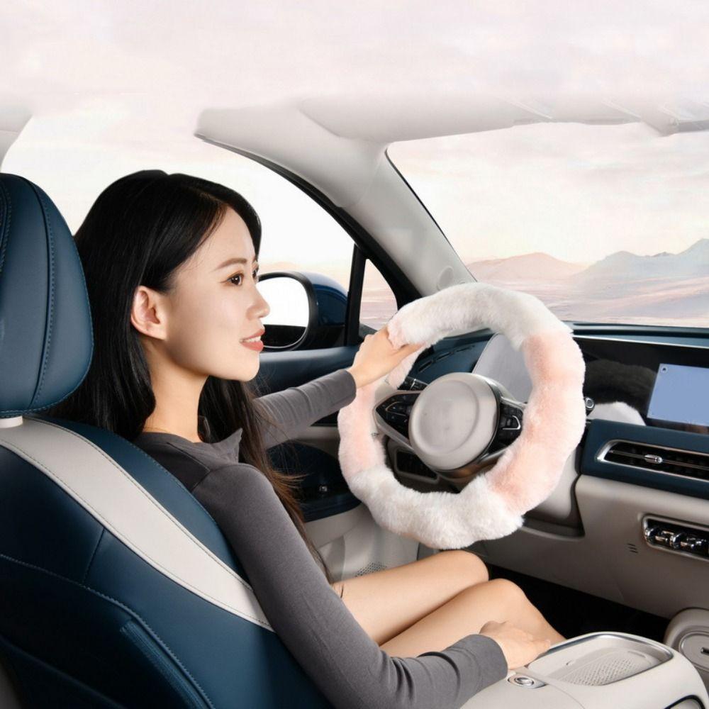 Plush Car Steering Wheel Cover Non-slip Winter Teering Wheel Cover Steer Wheel Protector  Travel