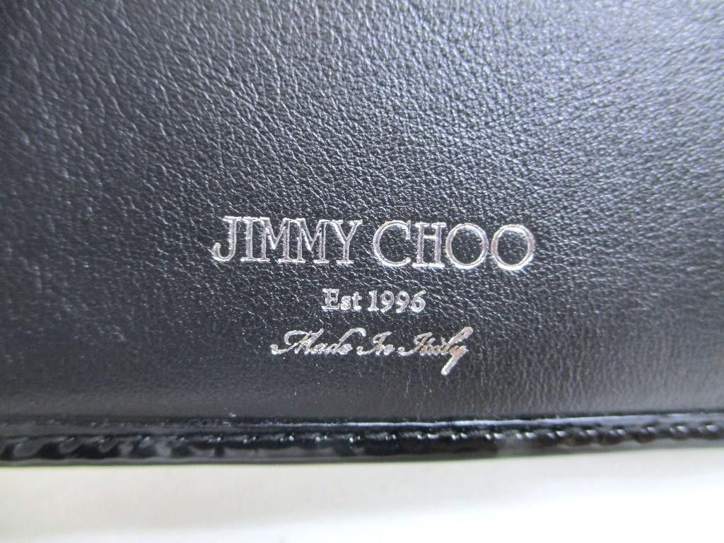 Оригинальный мужской кошелек-бифолд Jimmy Choo из черной лакированной кожи с держателем для карт #a515 Открытая коробка