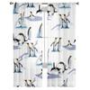 Cool Penguin Hats Silhouettes Tulle Curtain For Living Room Sheer Valance Curtain For Kitchen Bedroom Window Drapes