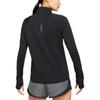 Nike Футболка с принтом логотипа, спортивная, быстросохнущая, для бега, повседневная, флисовая, теплая, с полумолнией, воротником-стойкой, длинным рукавом, реглан, женские топы, черная DD6800-010