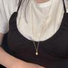 Серебро925 серебряный шар длинное ожерелье (2color)