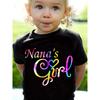 European Sizes Girls"NANA's GIRL"Print Short Sleeve T-shirt, Comfy Casual Tees for Girls Summer