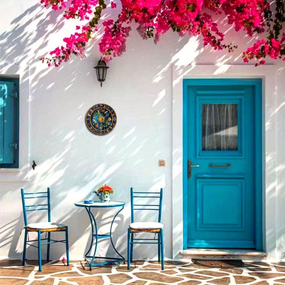 Знак в виде венка на тему Колеса года, астрологический зодиак, круглый деревянный декоративный знак для дома, квартиры, настенного украшения