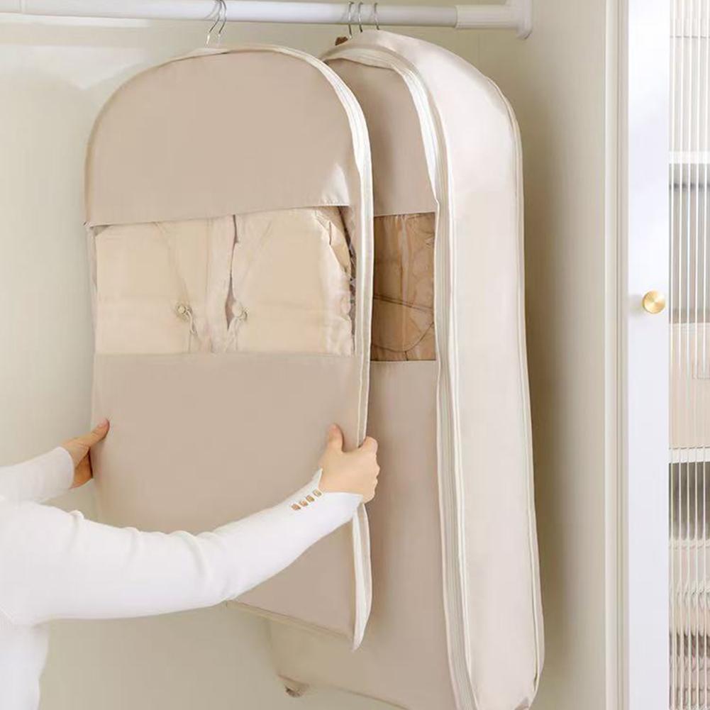 Space Saving Hanging Garment Bag with Self Compression Zipper Dust Cover Clothes Bag Garment Cover for Hanging Clothes