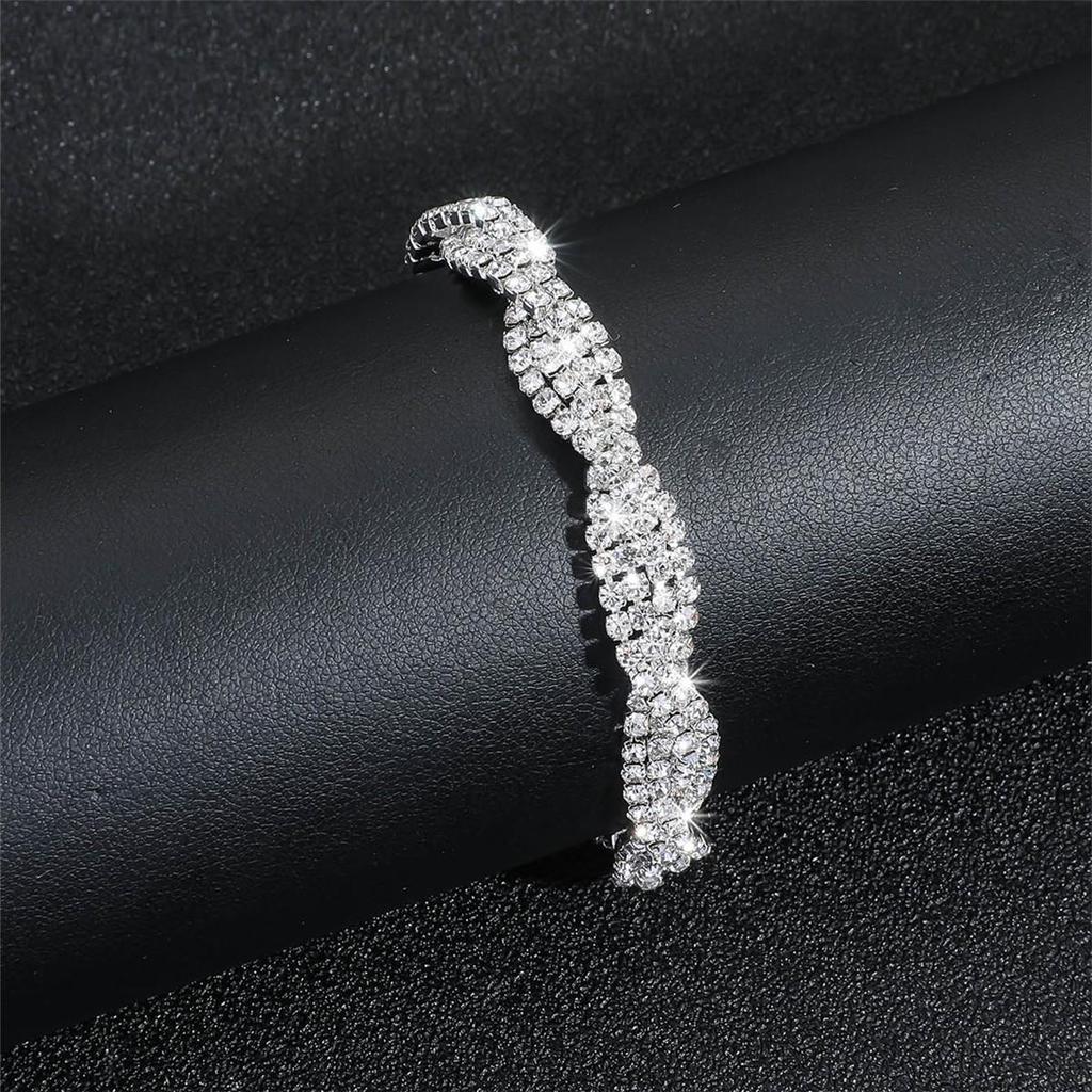 Elegant Irregular Sparkling Rhinestone Anklet - Bridal Foot Jewelry for Women