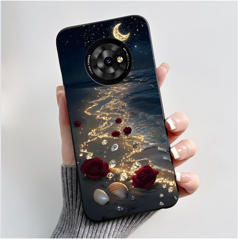 New Unique Cartoon Design Soft Silicone Black Casing For TCL Suixuetang M1 Fluffy Kitten Pattern Shockproof Protective Cover