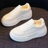 Мода Новые кожаные женские белые повседневные кроссовки из вулканизированной кожи для спорта, ходьбы, бега, платформы, балетки, обувь H-1