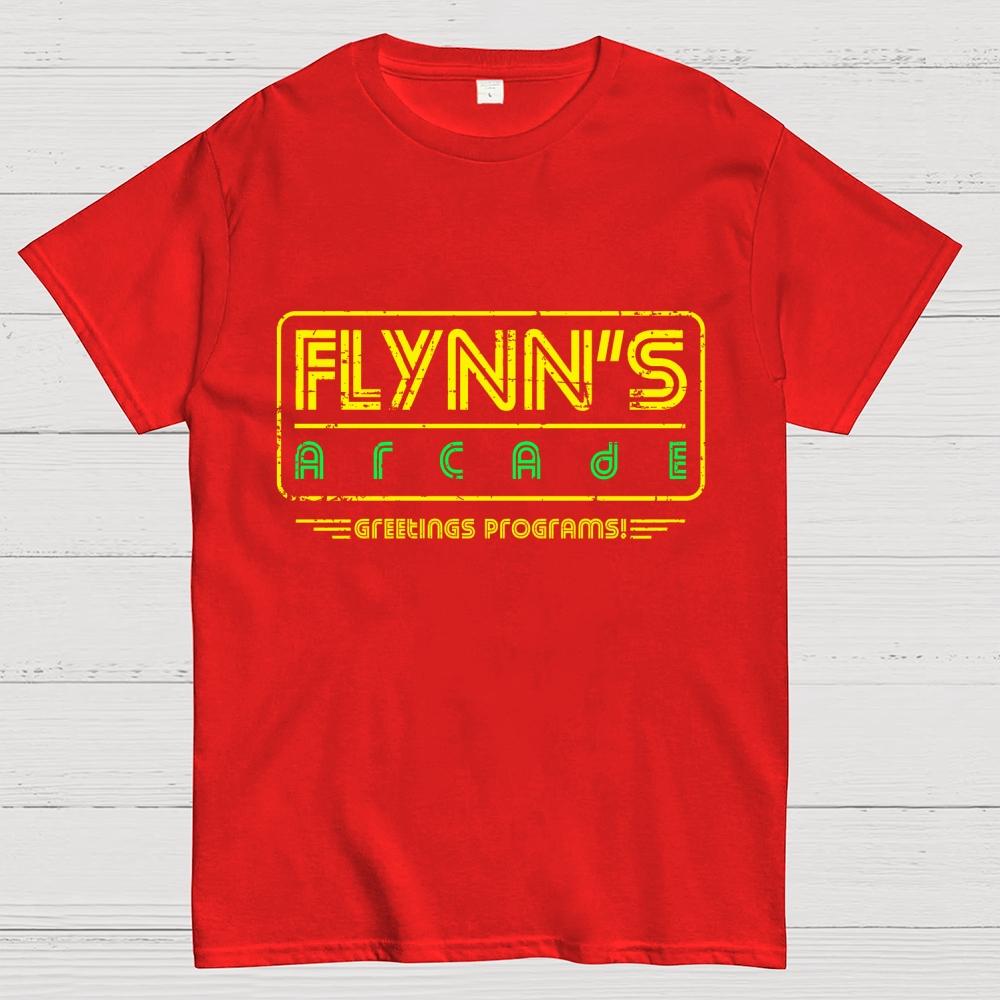 Flynn’s Arcade “Greetings Programs!” Unisex 100% Cotton Summer Casual Cool Loose T-Shirt