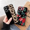 Чехол для телефона Redmi 13C 4G 12C A3 A2 A1 Plus Note 13 Pro для Xiaomi 14 Poco C65 X6 X3 Pro противоударный бампер с цветочным котом и мраморным рисунком, черный чехол