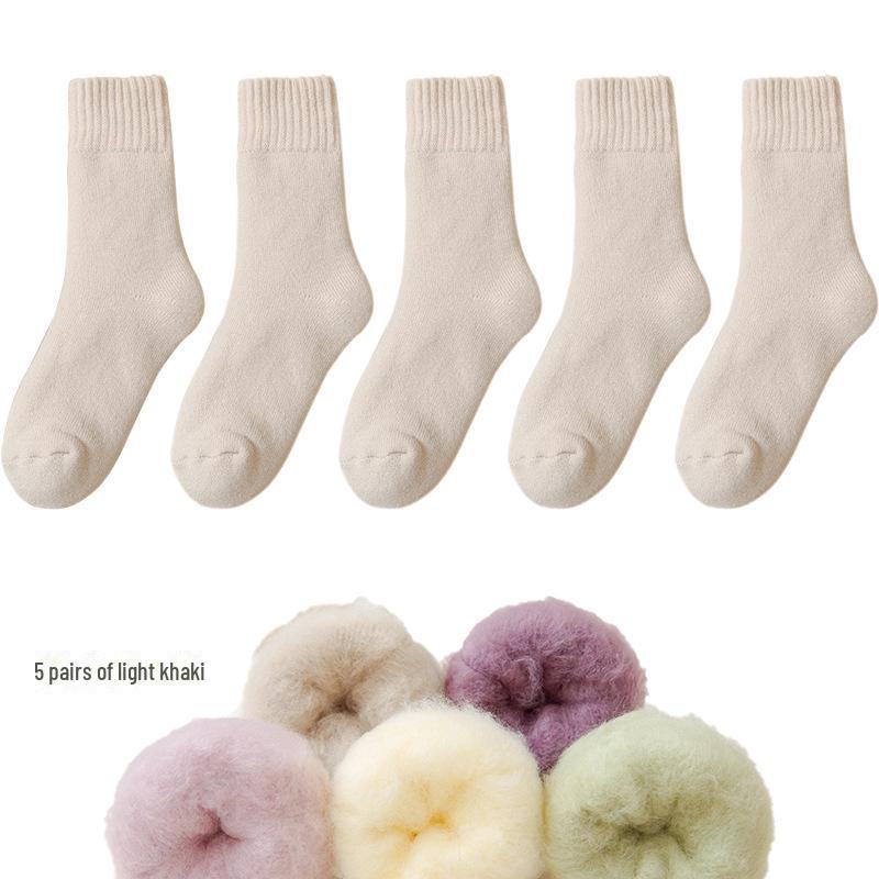 Женские флисовые носки Zhuji средней длины: Плотный, теплый бархат для осени/зимы — идеально подходит для сна и родов