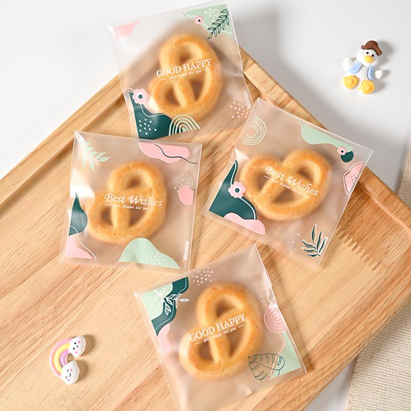 100 шт. самоклеящиеся пакеты для закусок прозрачные мультяшные медведи кролики конфеты подарочные пакеты для дня рождения подарочные принадлежности для выпечки