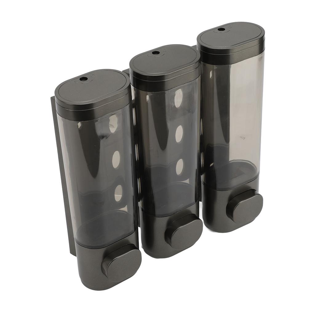 3 In 1 300ml Press Liquid Soap Dispenser Wall Mount Bathroom Shower Shampoo Hair Conditioner