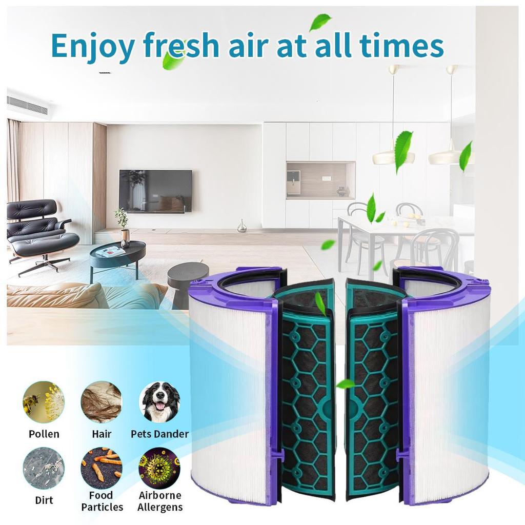 Carbon Filter for Dyson TP04 HP04 DP04 Pure Cool Hepa Purifier 969048-02 Sealed Two Stage 360 Degree Filter System