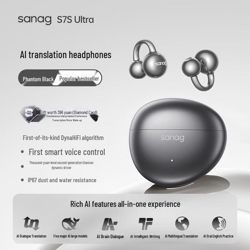 Беспроводные наушники-клипсы SANAG S7S Ultra AI