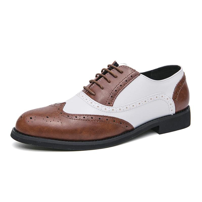 Модный Роскошный Бренд Оксфорды на Шнуровке Мужская Повседневная Обувь для Платья Броги Мужская Обувь Мужская Модная Роскошная Деловая Обувь Большой Размер 38-48